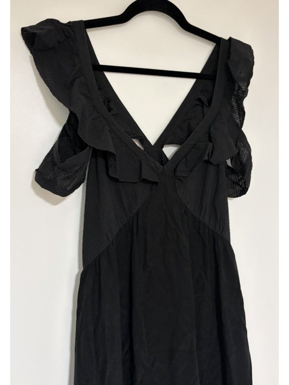 Scotch & Soda Day to Night Women’s Black Midi Dress Ruffle Flowy Sleeveless Sz M - Picture 6 of 16